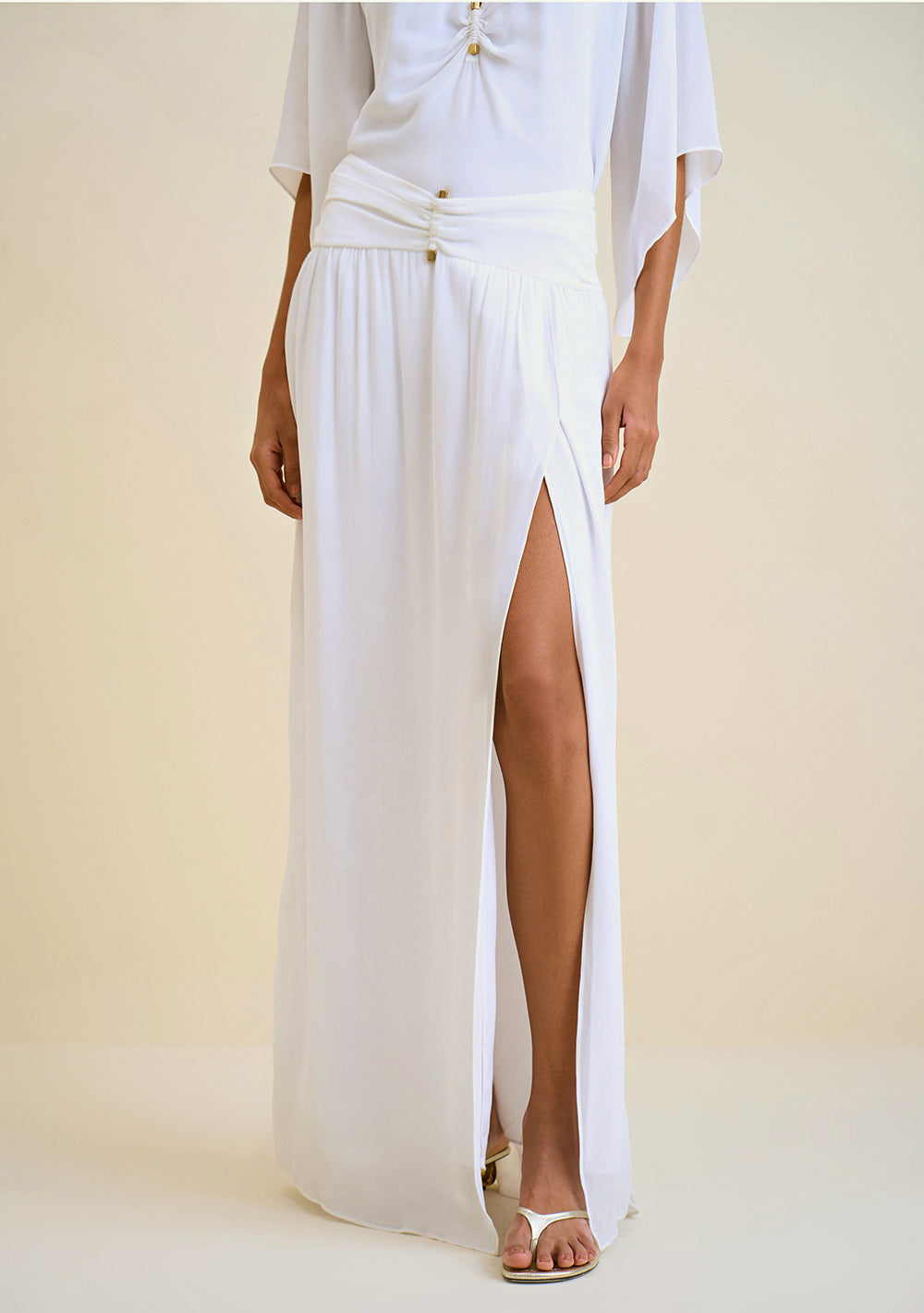 Pollera Recta Con Abertura Larga