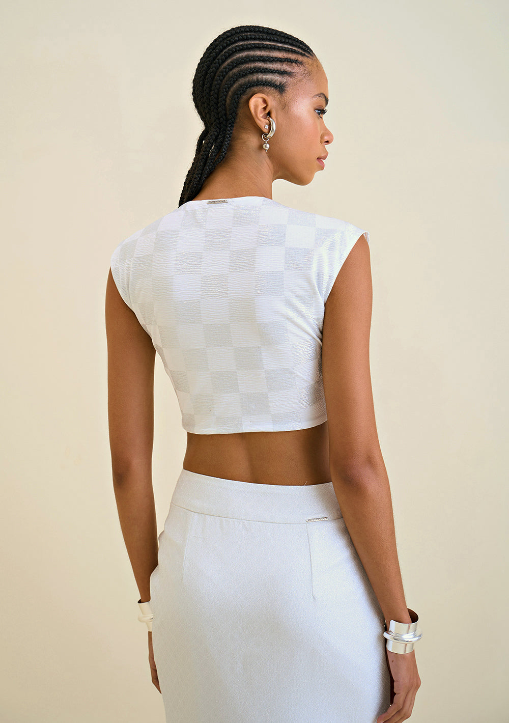 Blusa Sin Mangas Escote Redondo con Abertura Frontal