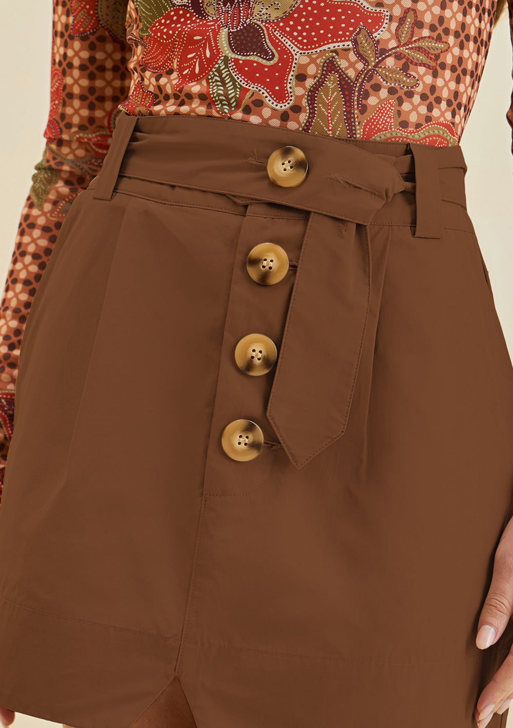 Pollera Recta Tiro Alto Corta