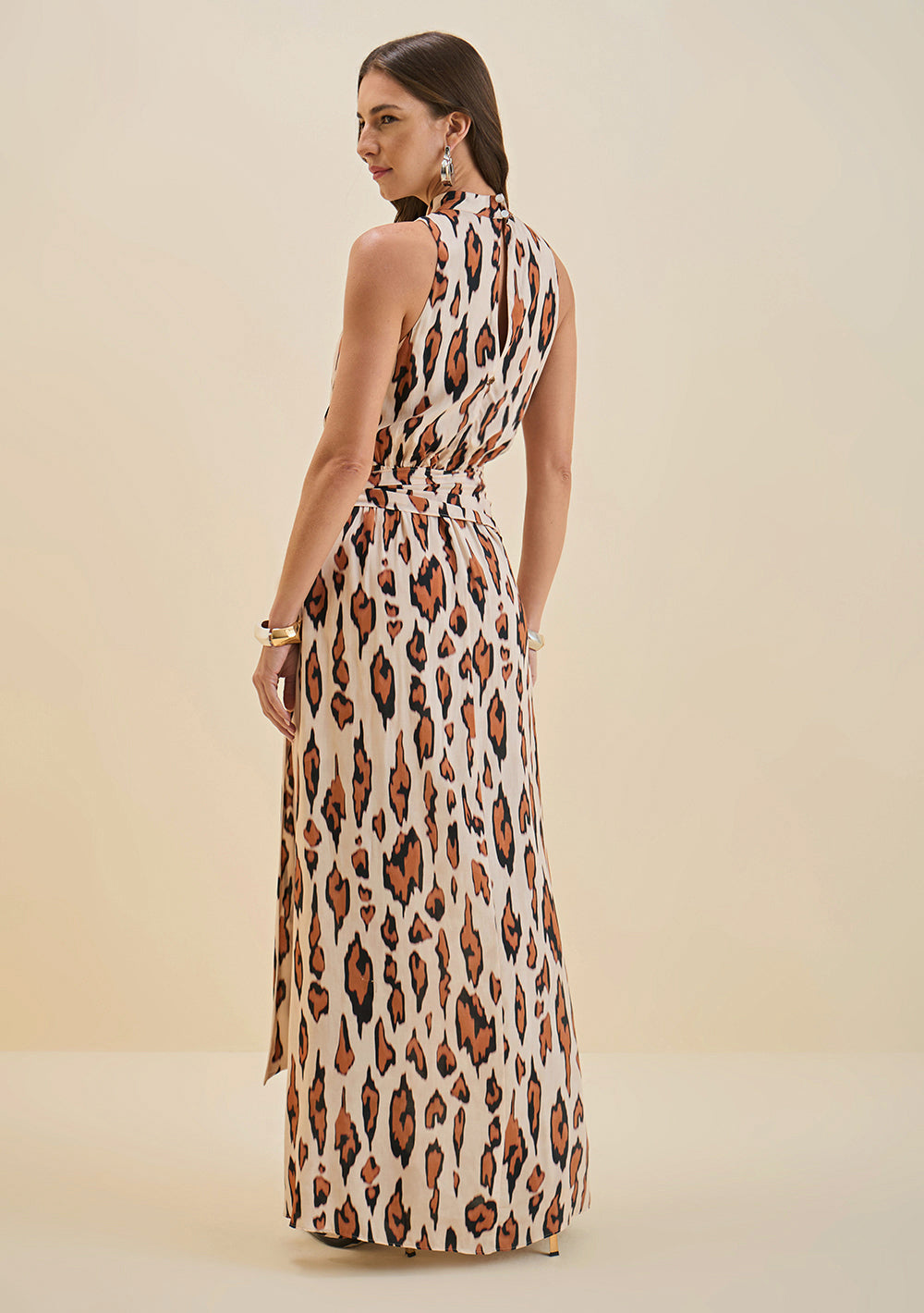 Vestido Suelto Escote Redondo Sin Mangas Largo