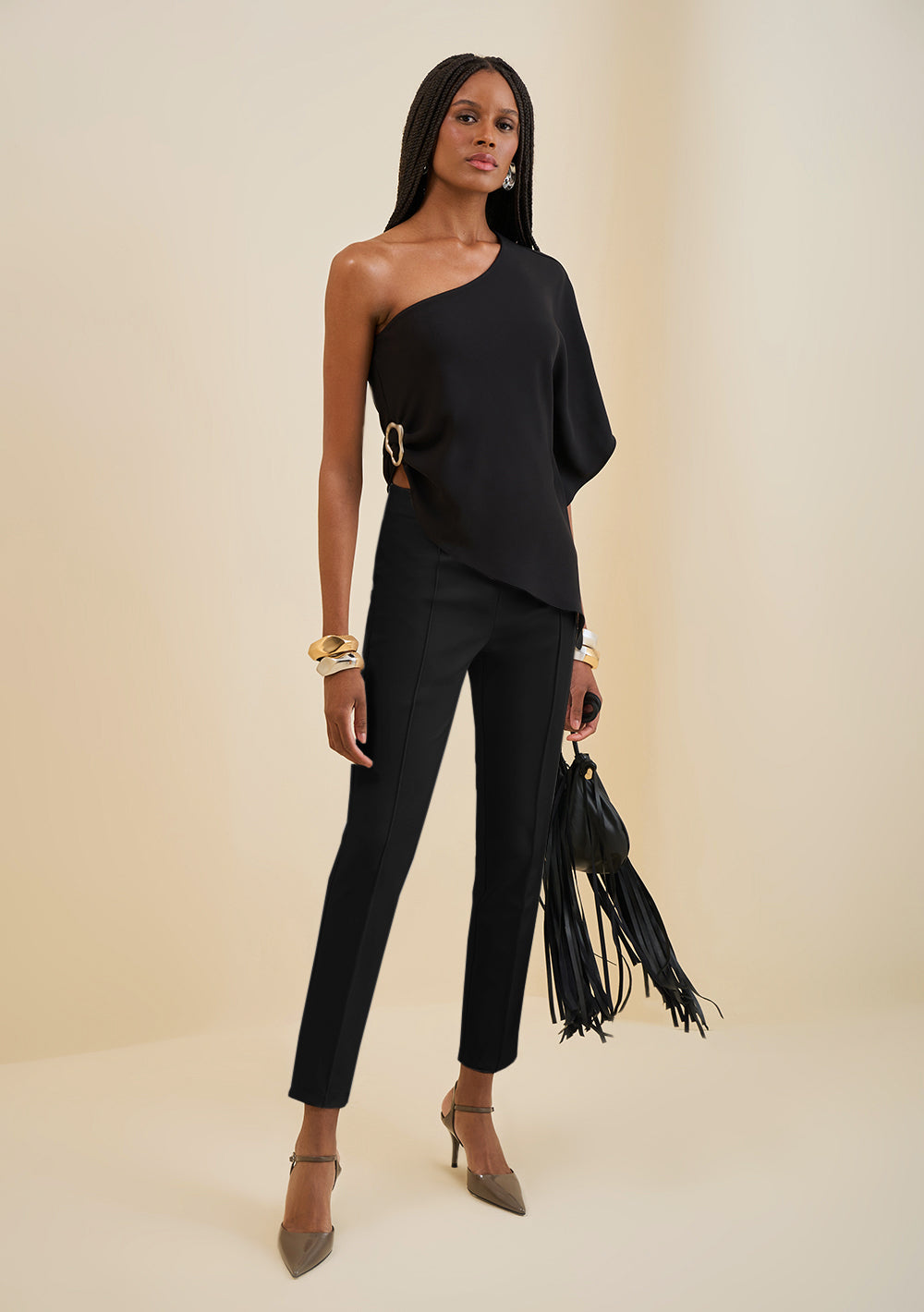 Blusa Suelta Un Solo Hombro Sin Tirantes