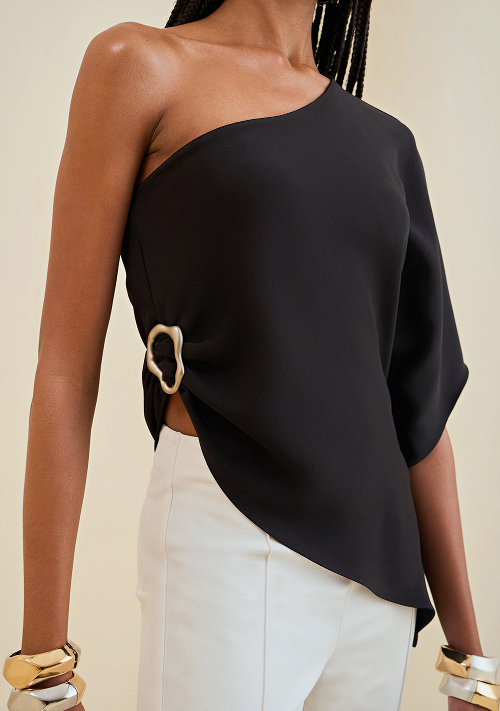 Blusa Suelta Un Solo Hombro Sin Tirantes