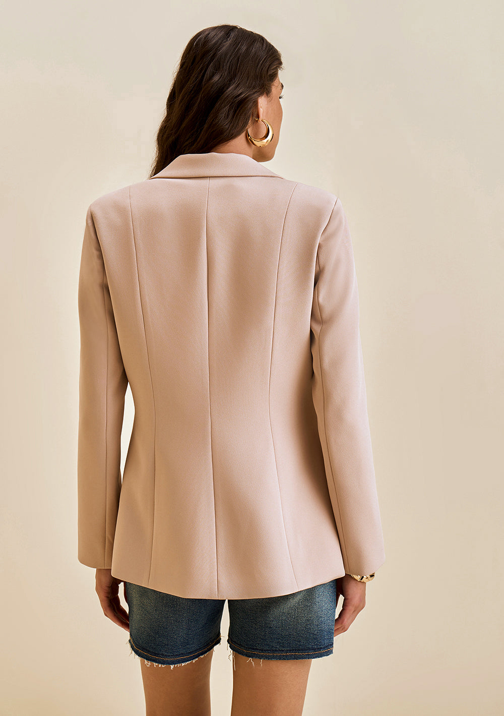 Blazer Ajustado Mangas Largas