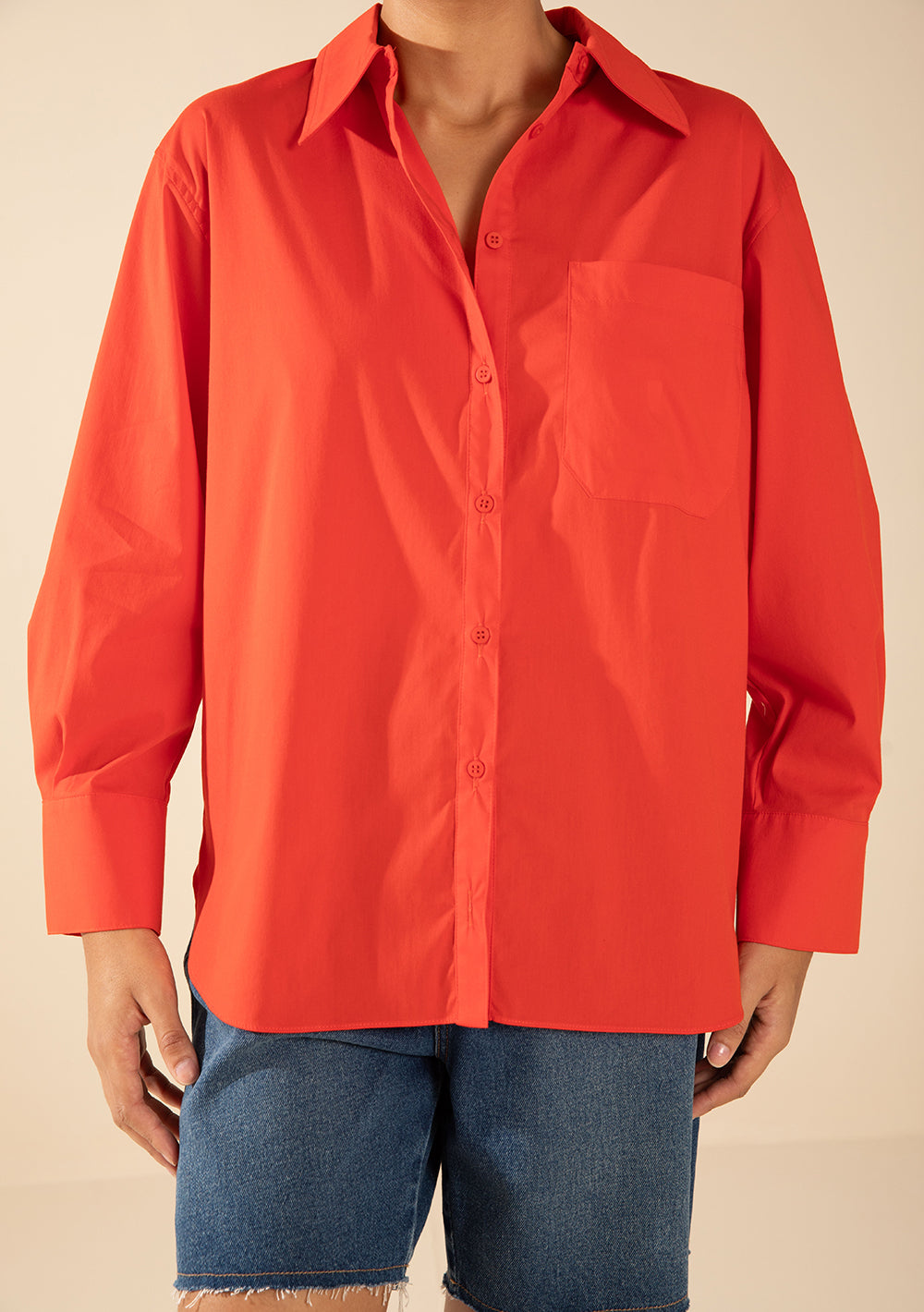 Camisa Al Cuerpo Cuello Normal Mangas Largas