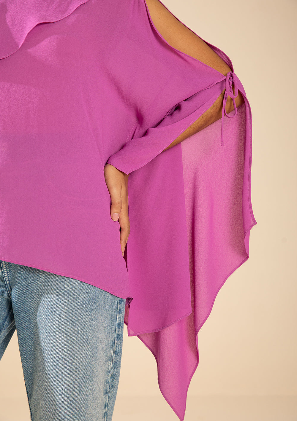 Blusa Suelta Escote Redondo Mangas Largas