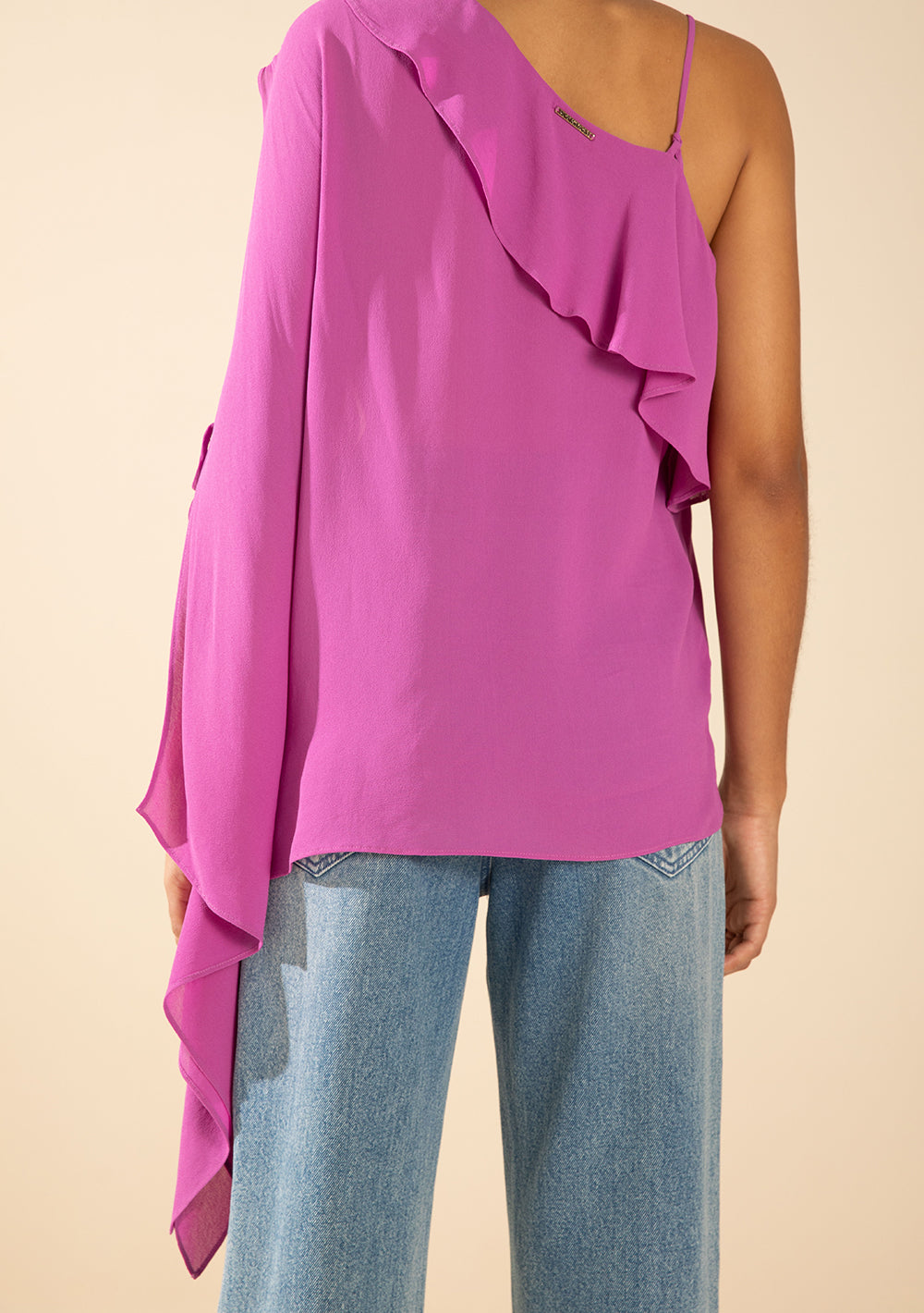 Blusa Suelta Escote Redondo Mangas Largas