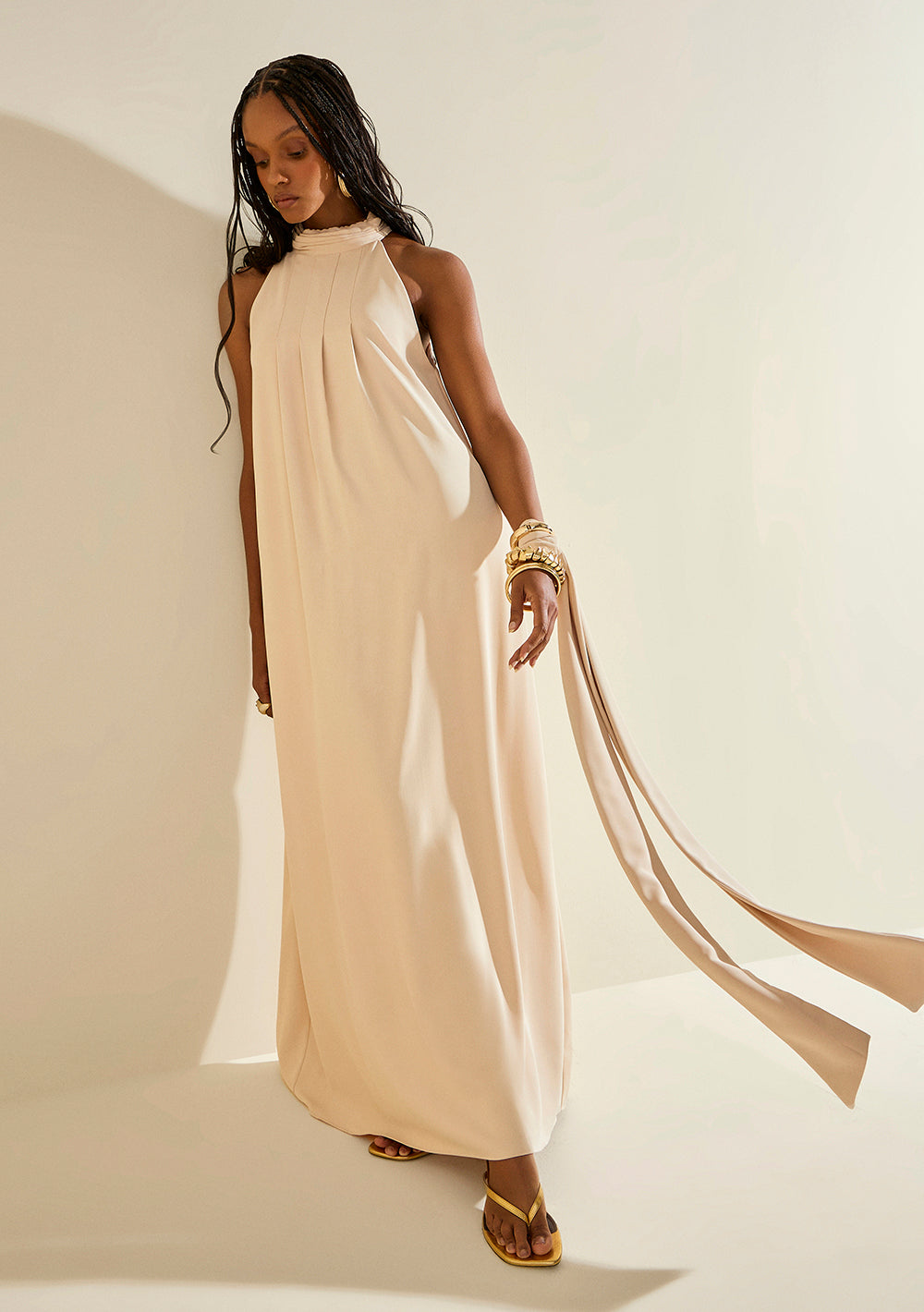 Vestido Suelto Cuello Alto