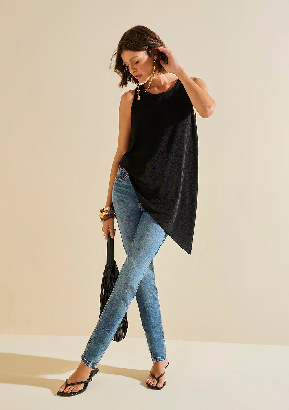 Camisilla Suelta Escote Redondo Larga