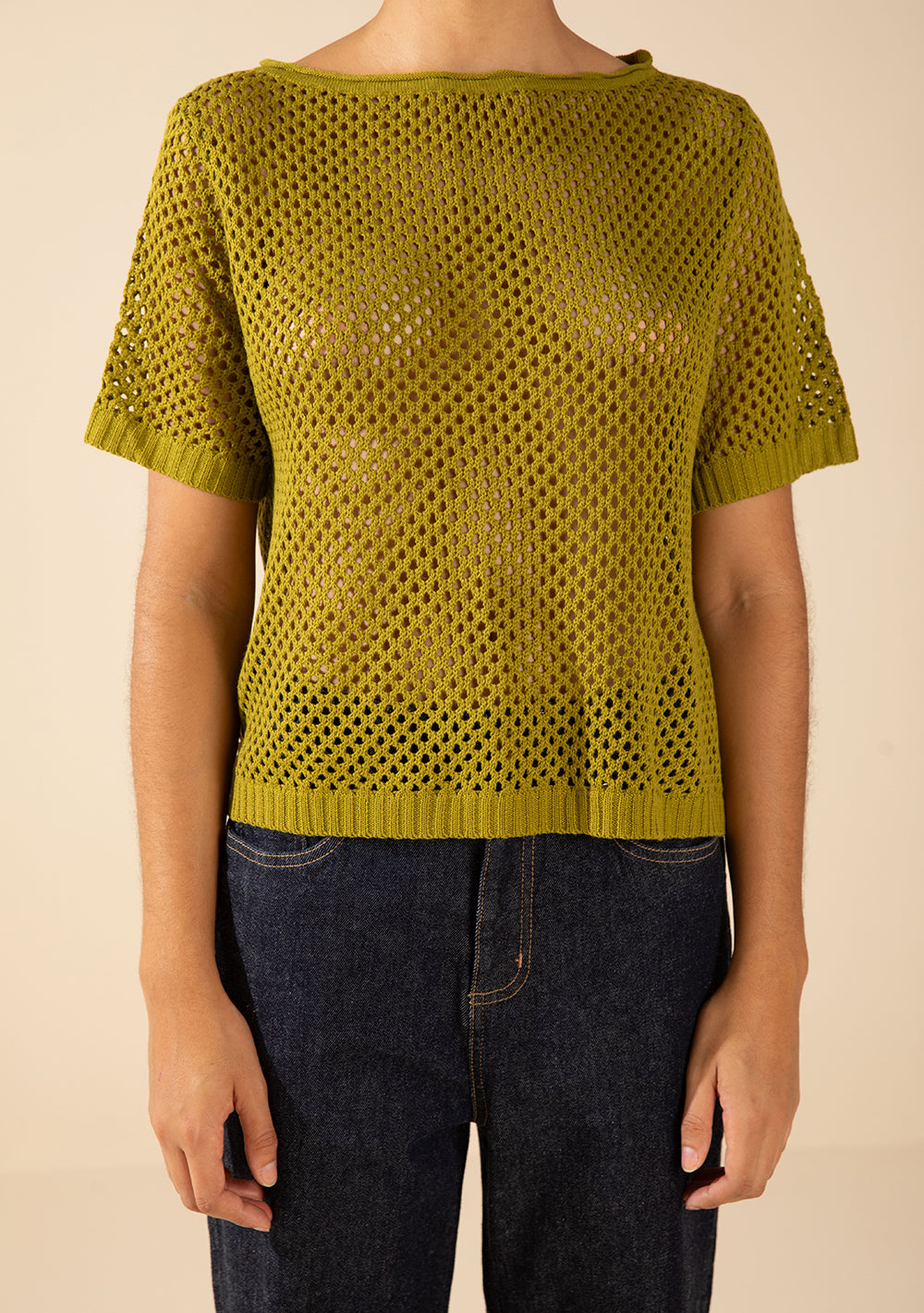 Blusa Suelta Escote Canoa Mangas Cortas