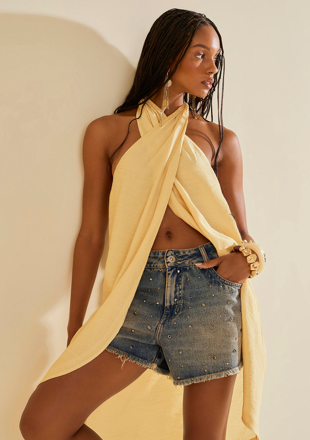 Camisilla Suelta Escote Transversal Larga
