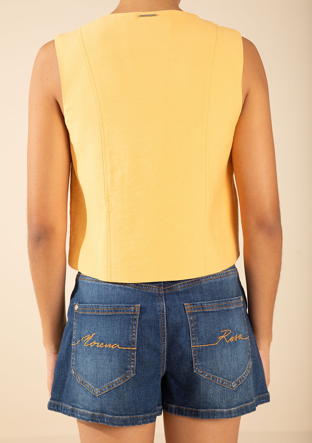 Chaleco Suelto Sin Mangas Cropped