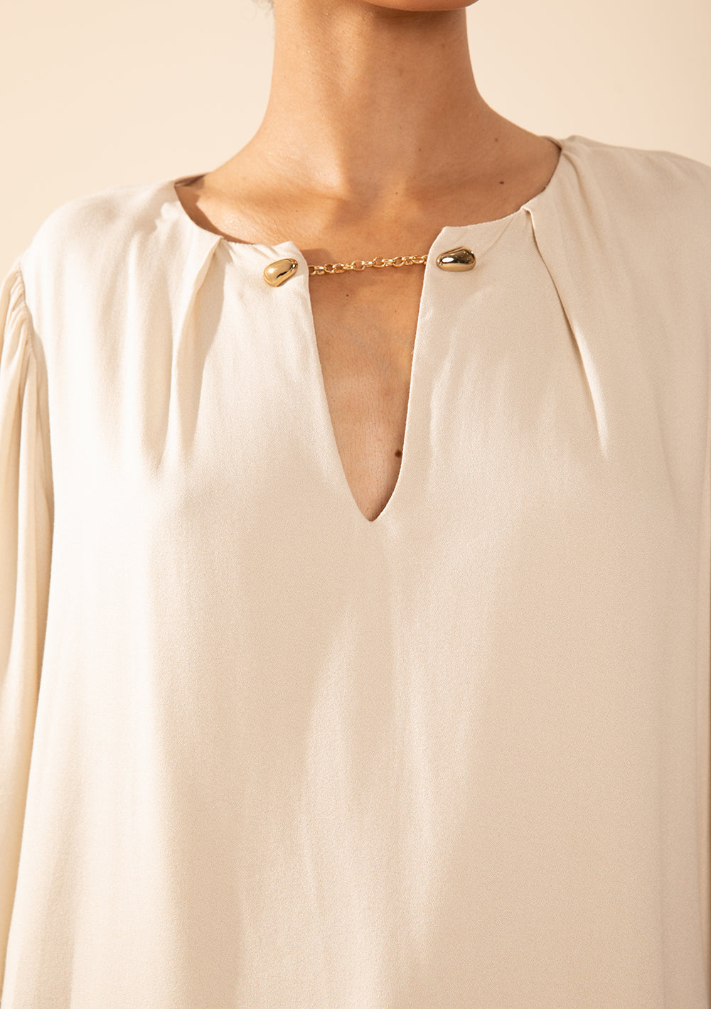 Blusa Suelta Escote Redondo Mangas Cortas