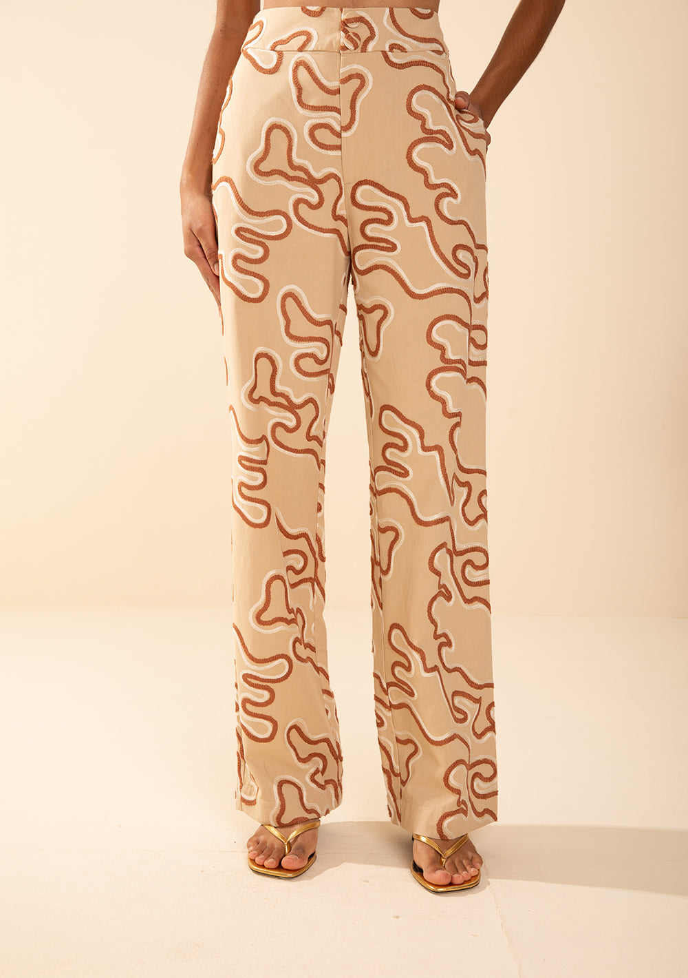 Pantalón Recto Tiro Alto