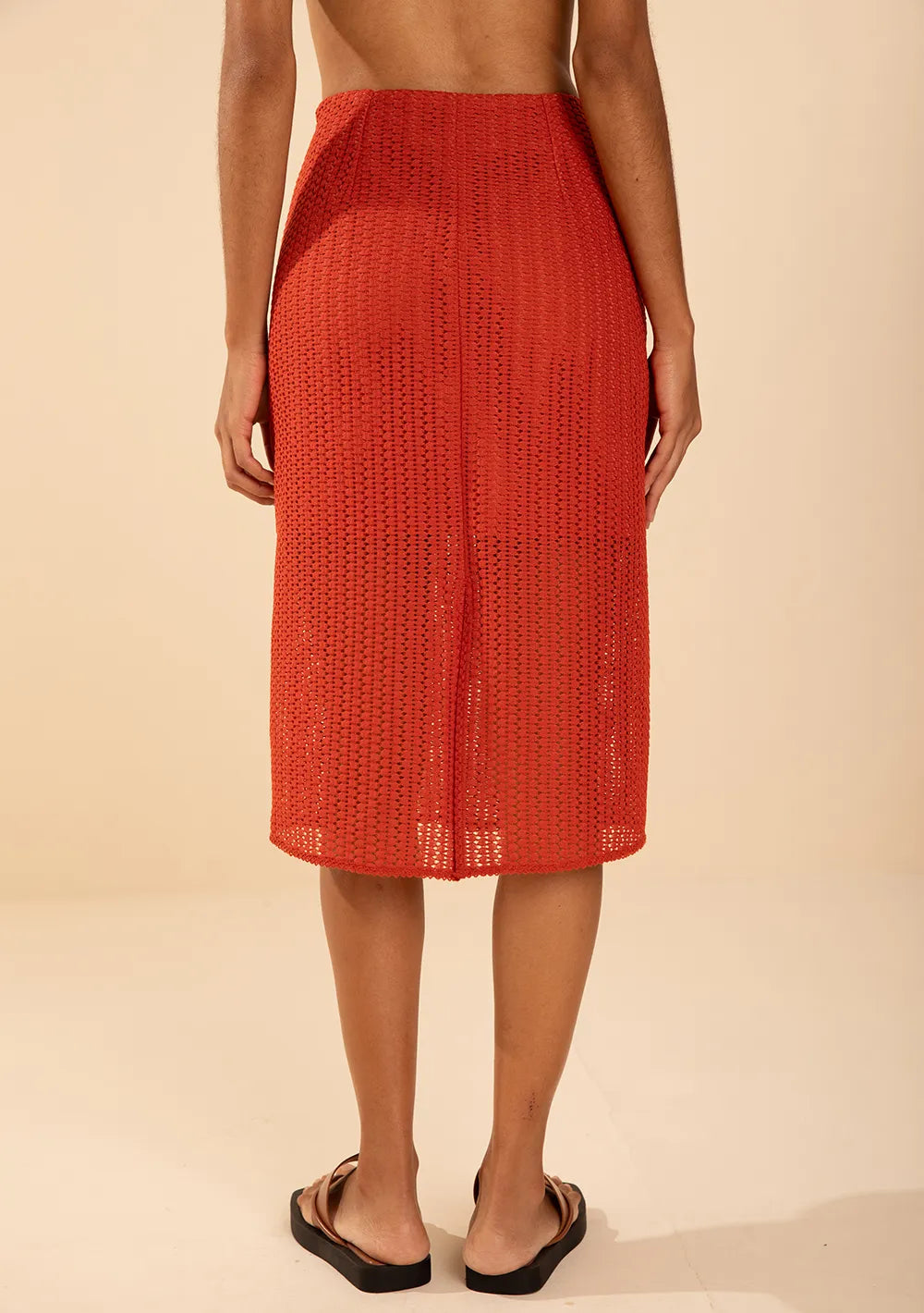 Pollera Recta Tiro Alto Midi