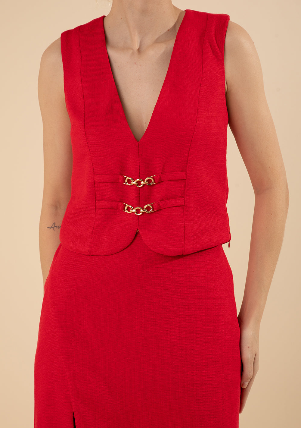 Regata Cropped Ajustada Escote En V