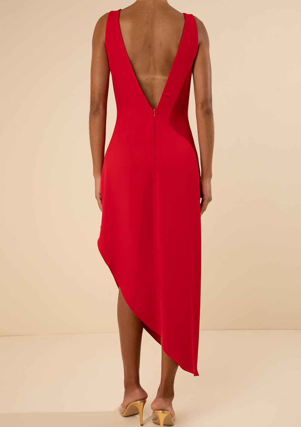 Vestido Midi Suelto Escote Redondo Sin Mangas