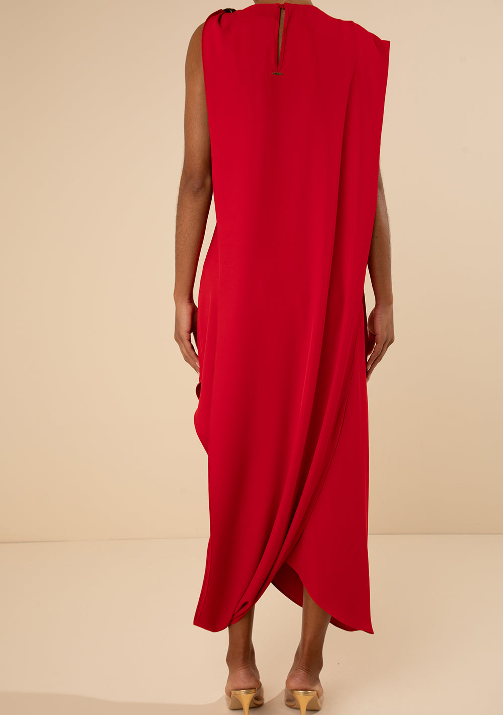 Vestido Midi Suelto Escote Redondo Sin Mangas