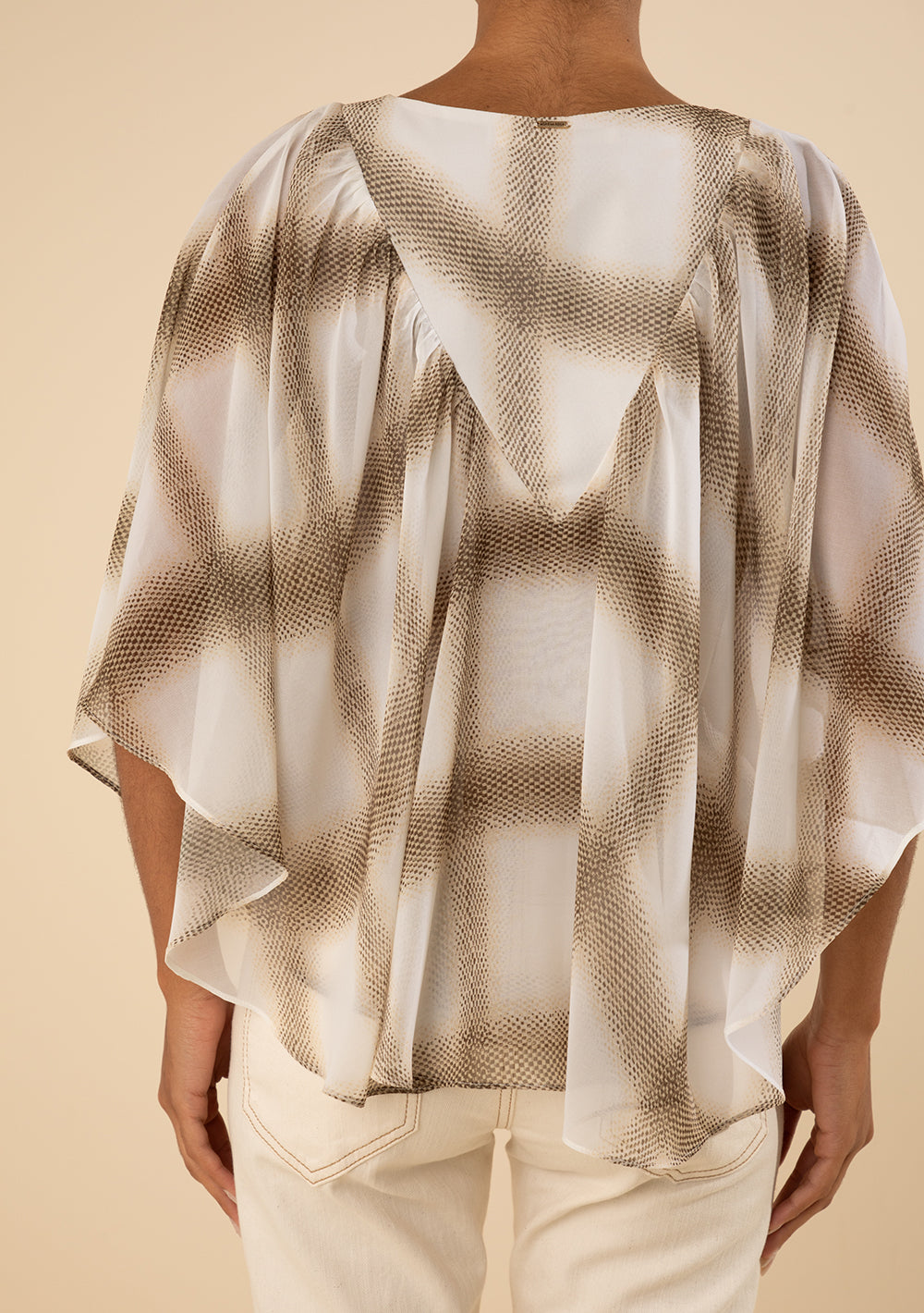 Blusa Suelta Escote En V Mangas Cortas