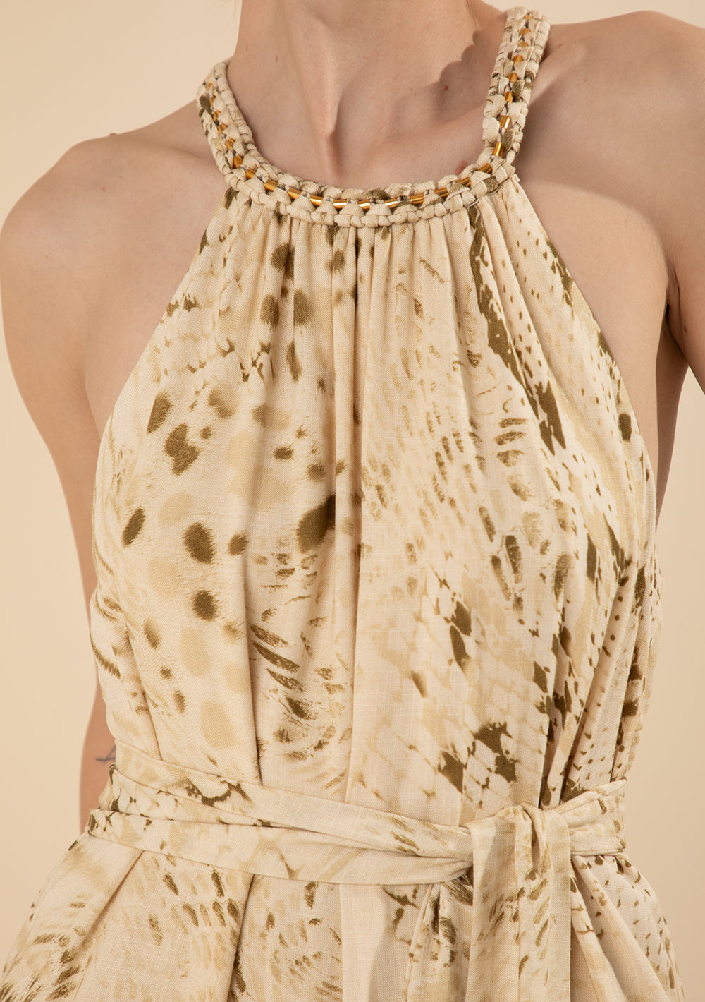 Vestido Largo Suelto Escote En V Sin Mangas