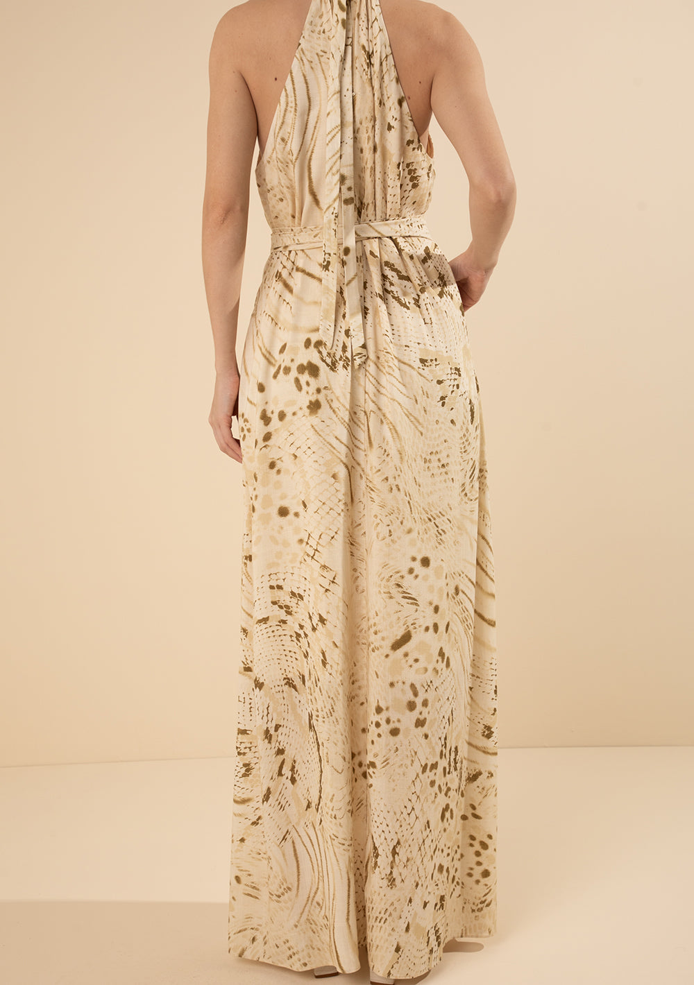 Vestido Largo Suelto Escote En V Sin Mangas