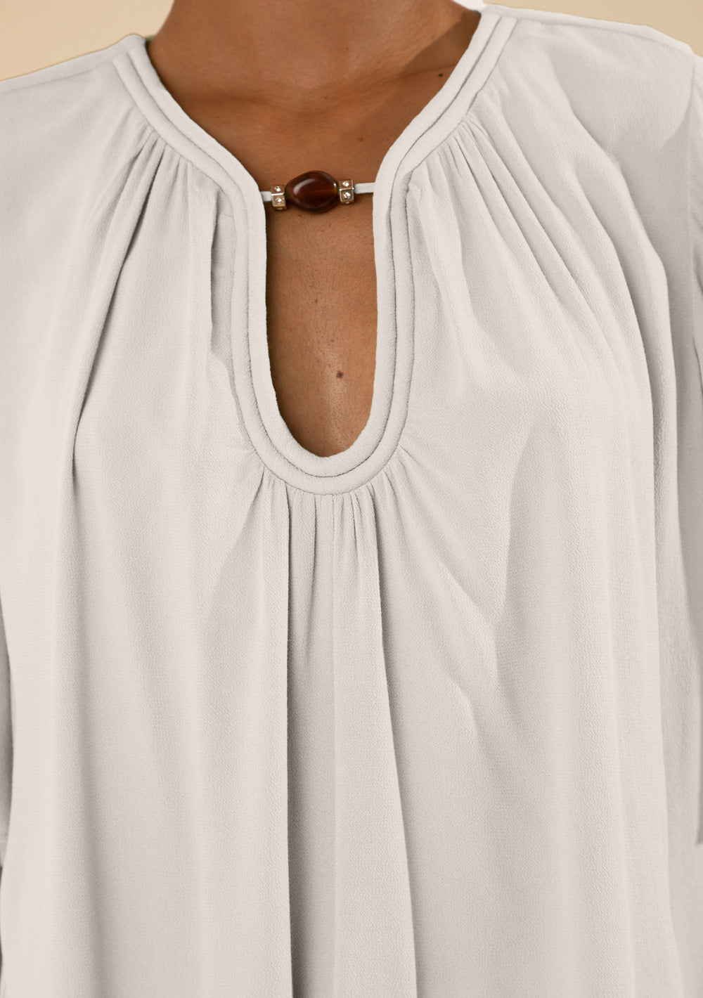 Blusa Suelta Escote Redondo Mangas Cortas