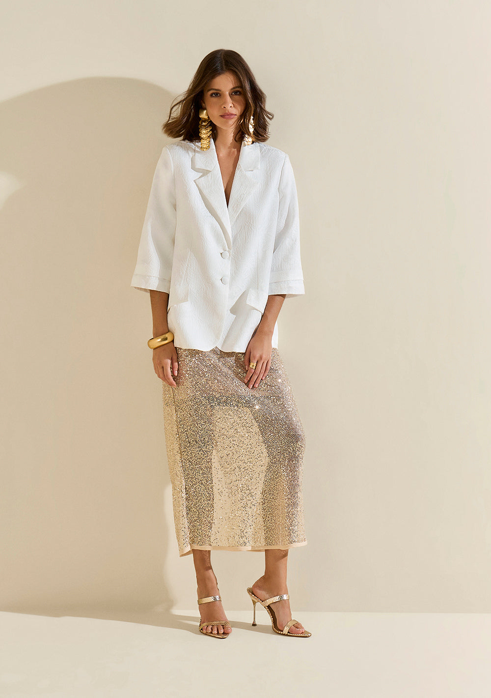 Blazer Suelto Mangas 3 Cuartos