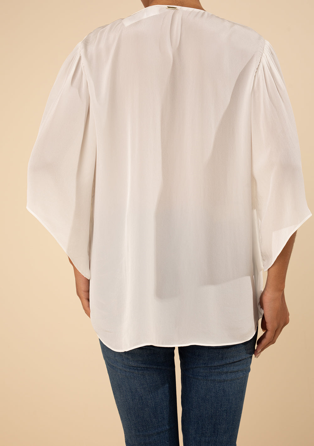 Blusa Suelta Escote Redondo Mangas 3 Cuartos