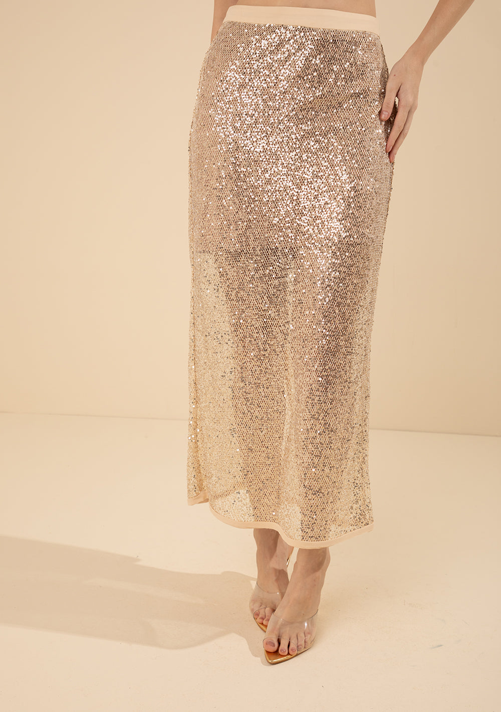 Pollera Midi Recta Tiro Alto