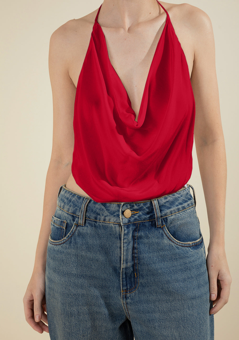 Regata Cropped Suelta Escote en la Espalda