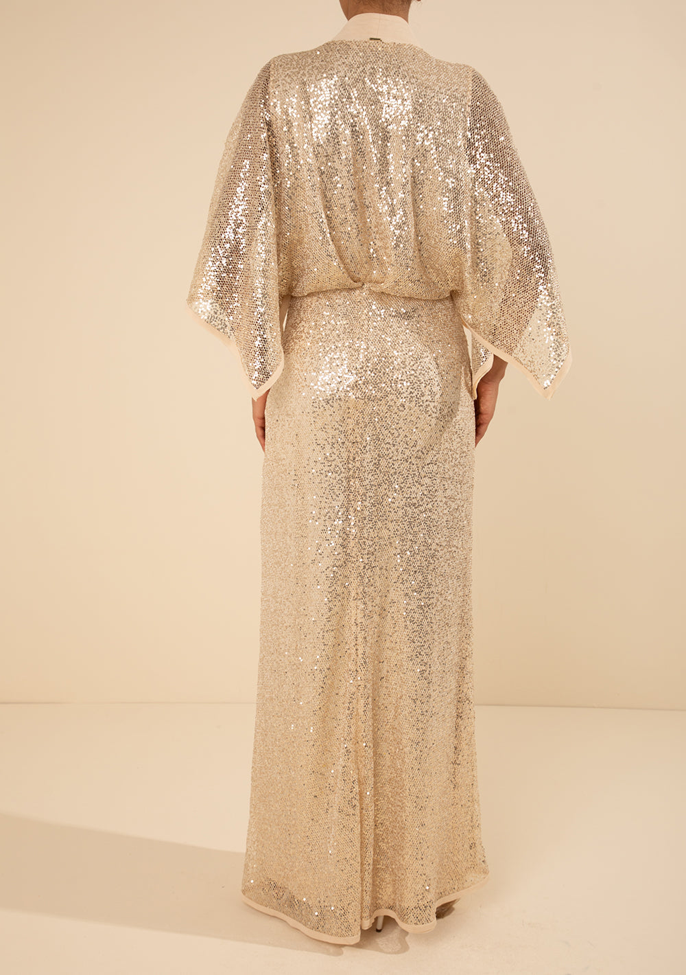 Vestido Largo Suelto Escote En V Mangas Cortas