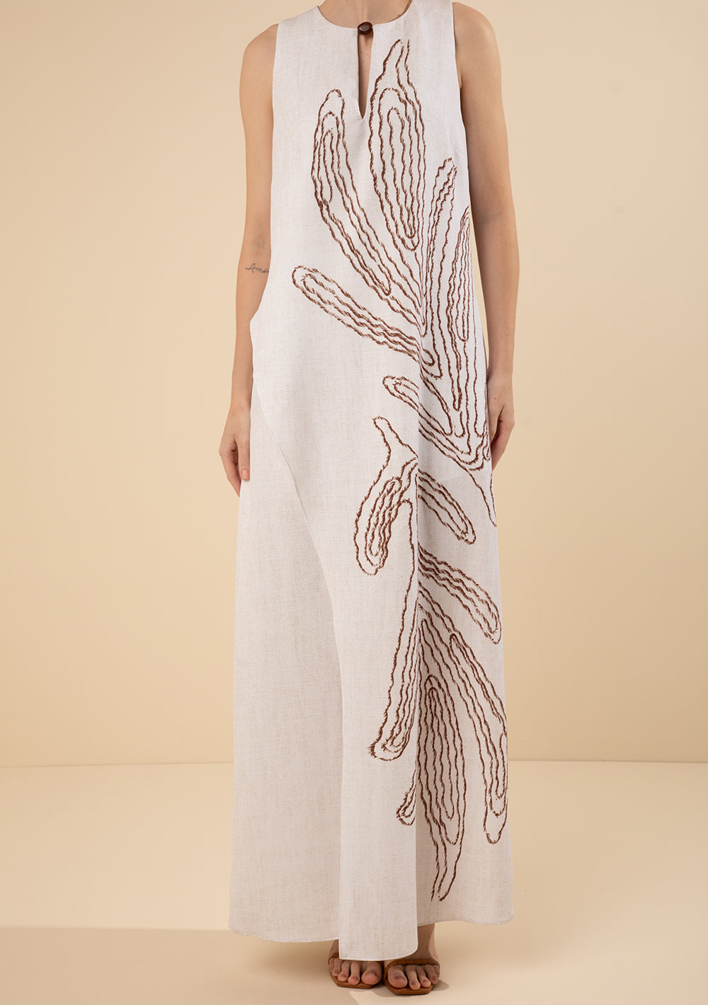 Vestido Largo Suelto Escote Redondo Sin Mangas