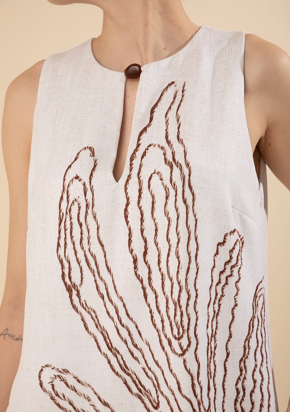 Vestido Largo Suelto Escote Redondo Sin Mangas