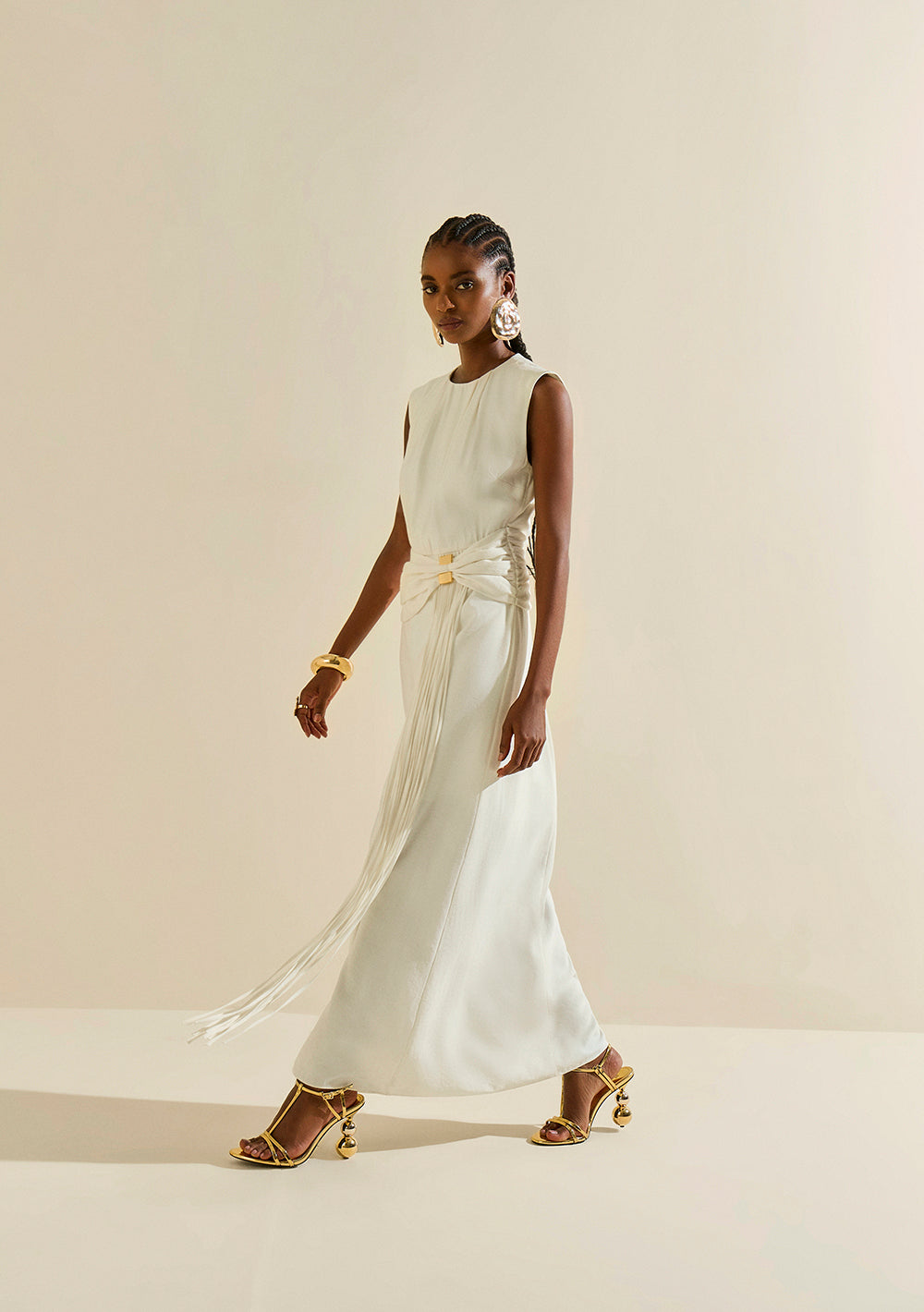 Vestido Largo Suelto Escote Redondo Mangas Cortas