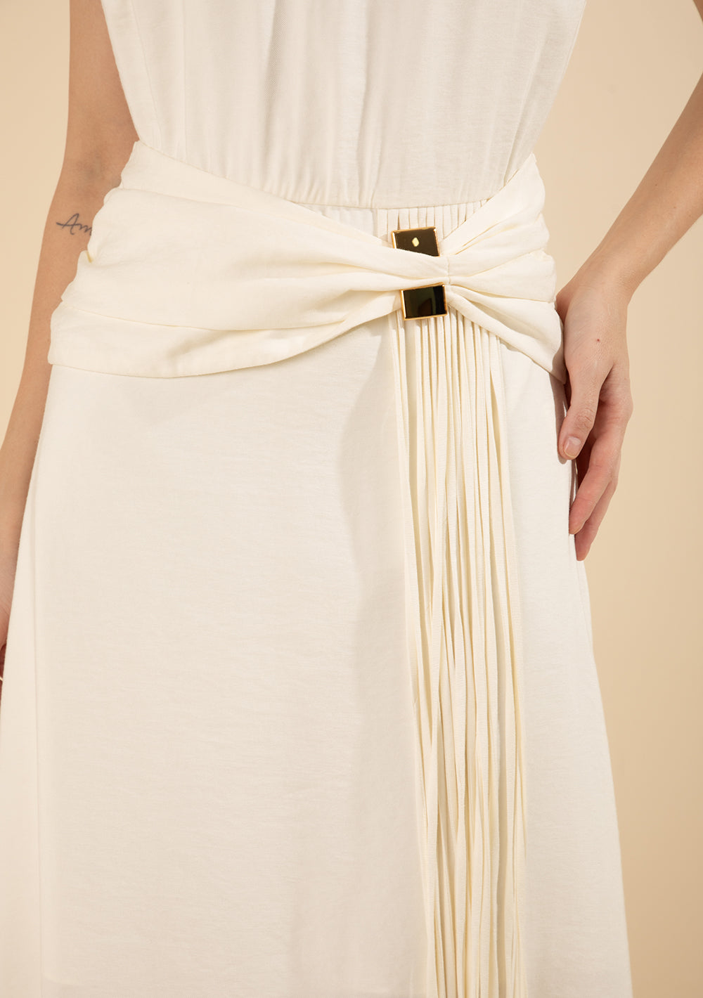 Vestido Largo Suelto Escote Redondo Mangas Cortas