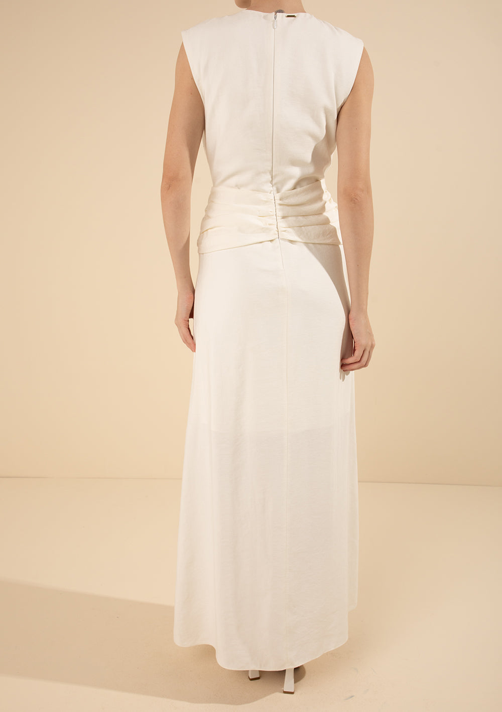 Vestido Largo Suelto Escote Redondo Mangas Cortas