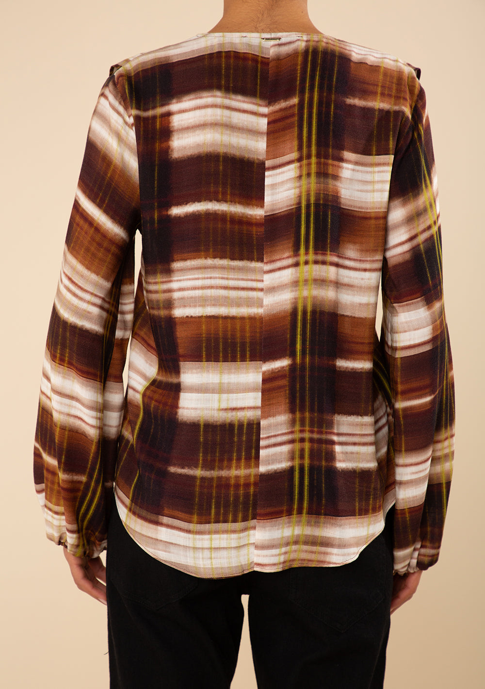 Blusa Suelta Escote En V Mangas Largas