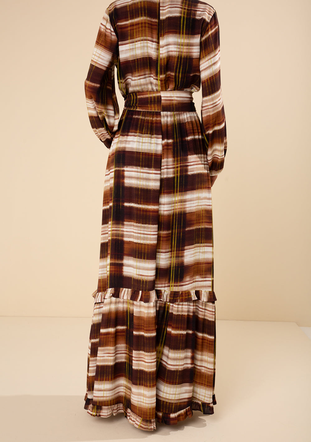 Vestido Largo Suelto Escote En V Mangas Largas