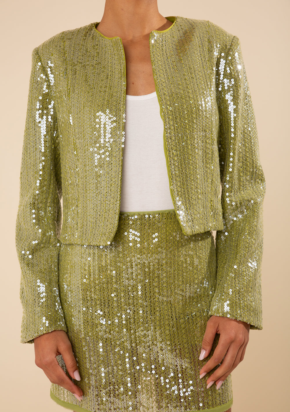 Blazer Cropped Suelto Mangas Largas