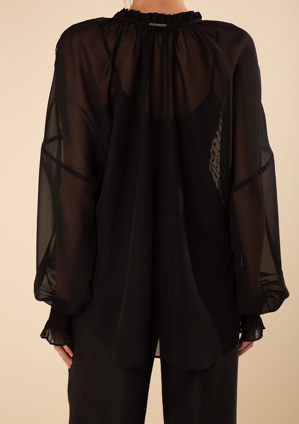 Blusa Suelta Escote En V Mangas Largas