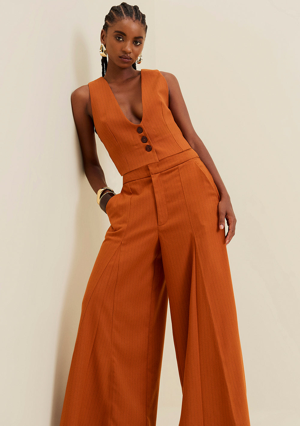 Chaleco Cropped Ajustado Sin Mangas