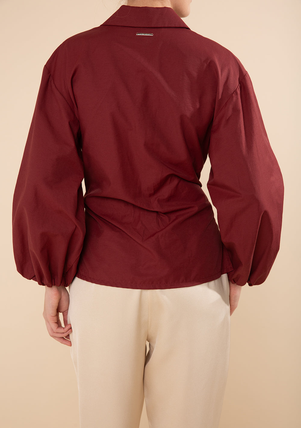Camisa Ajustada Cuello Clásico Mangas Largas
