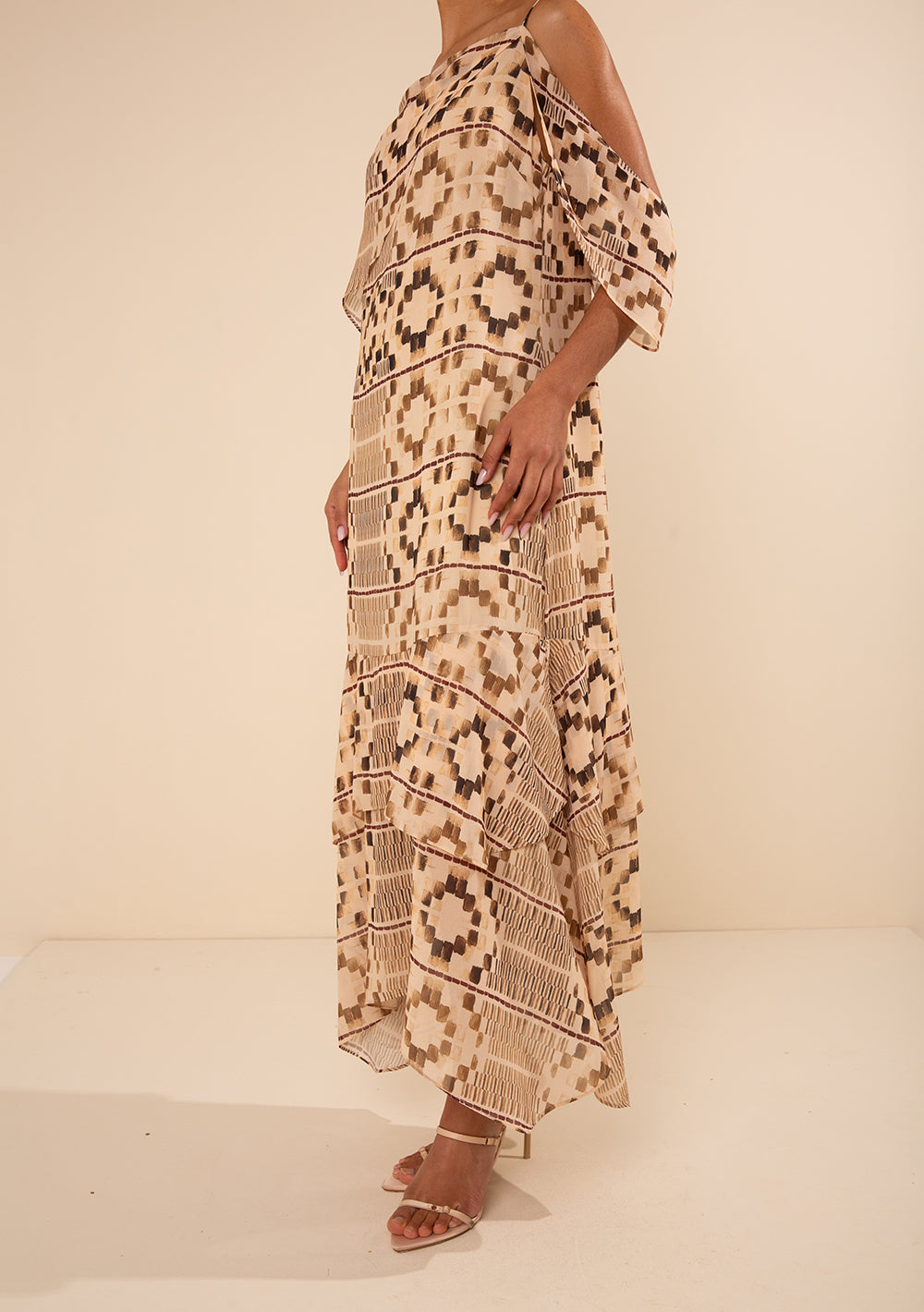 Vestido Midi Suelto Escote Recto Con Tirantes