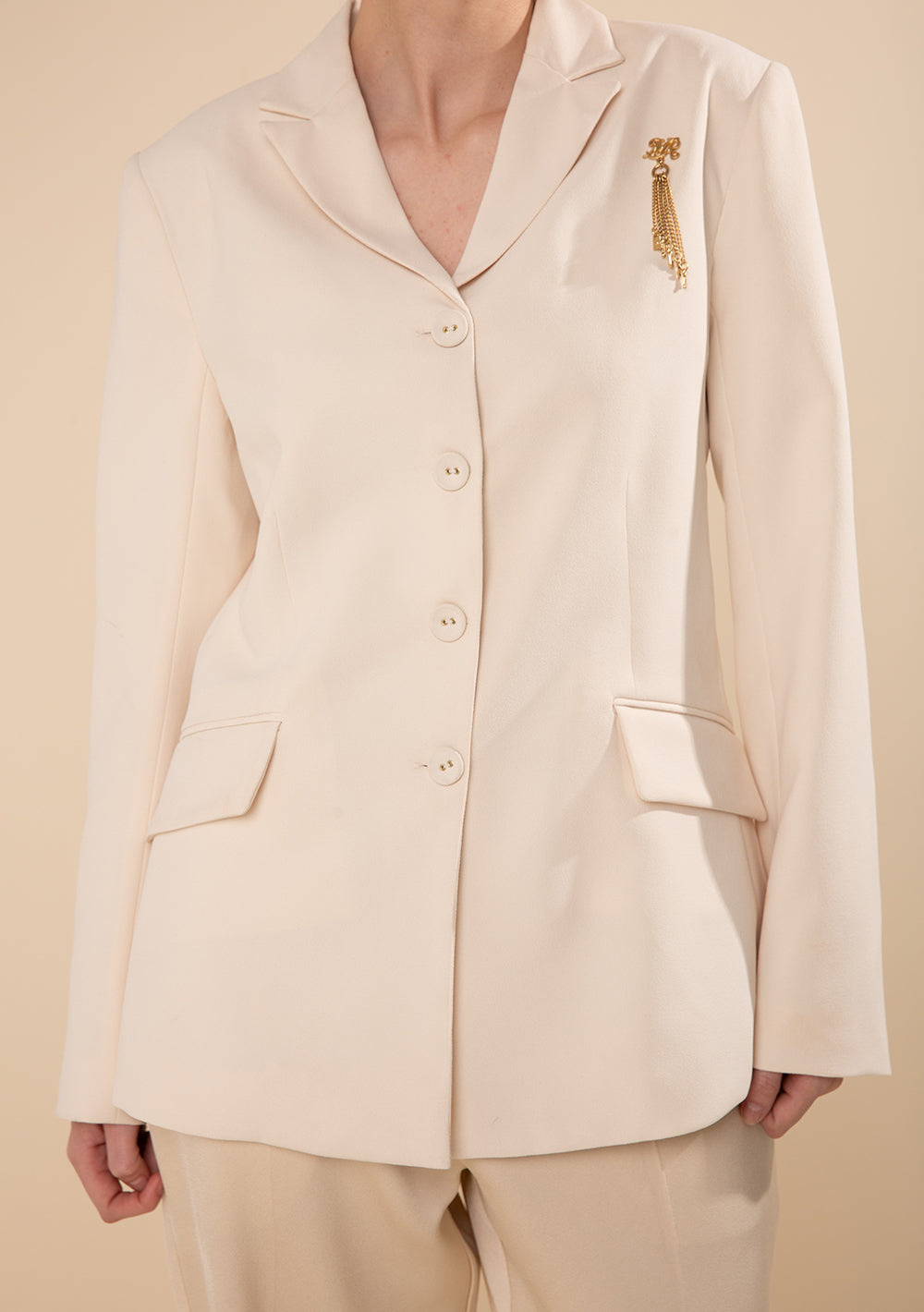 Blazer Ajustado Mangas Largas