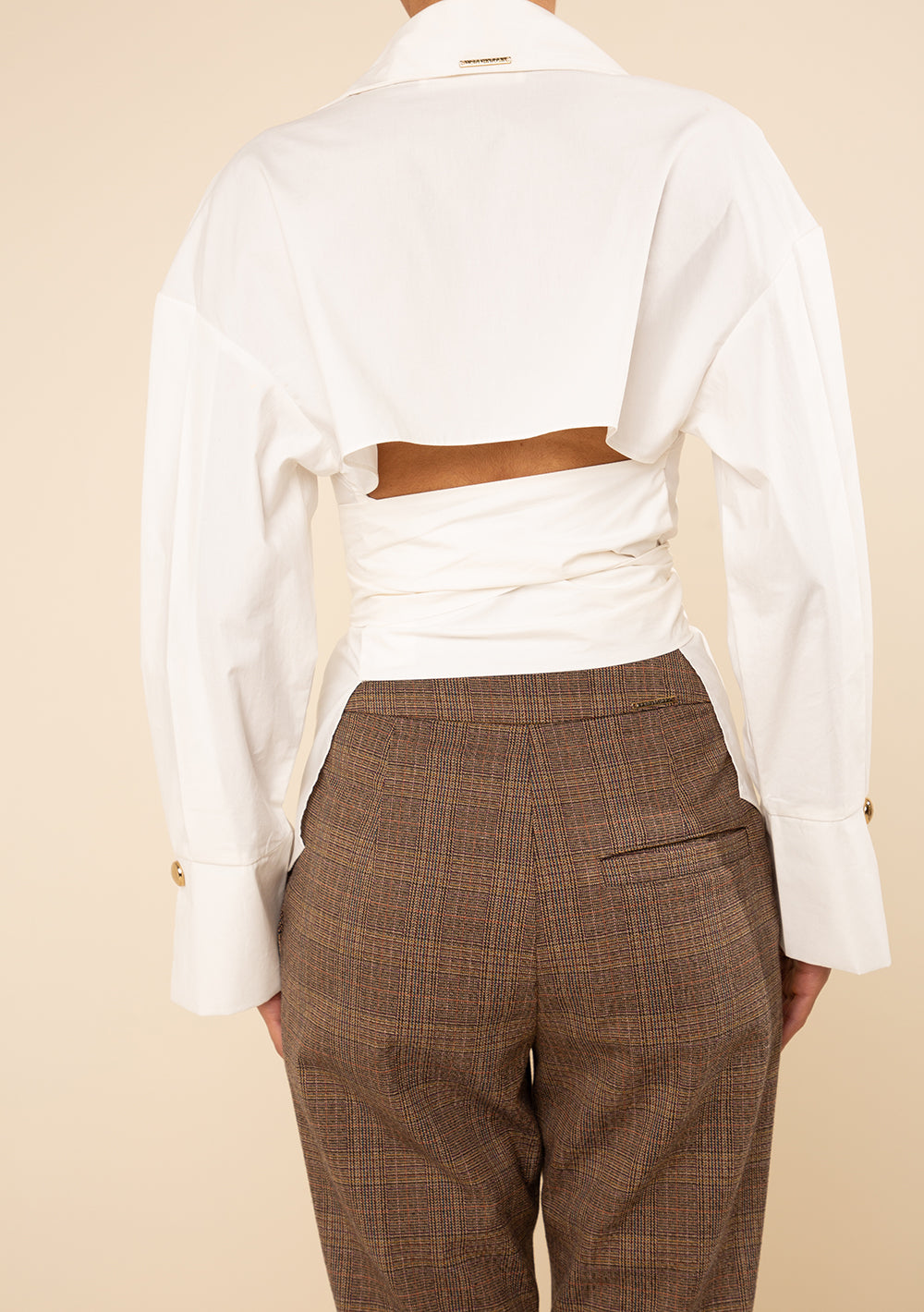 Camisa Ajustada Cuello Clásico Mangas Largas