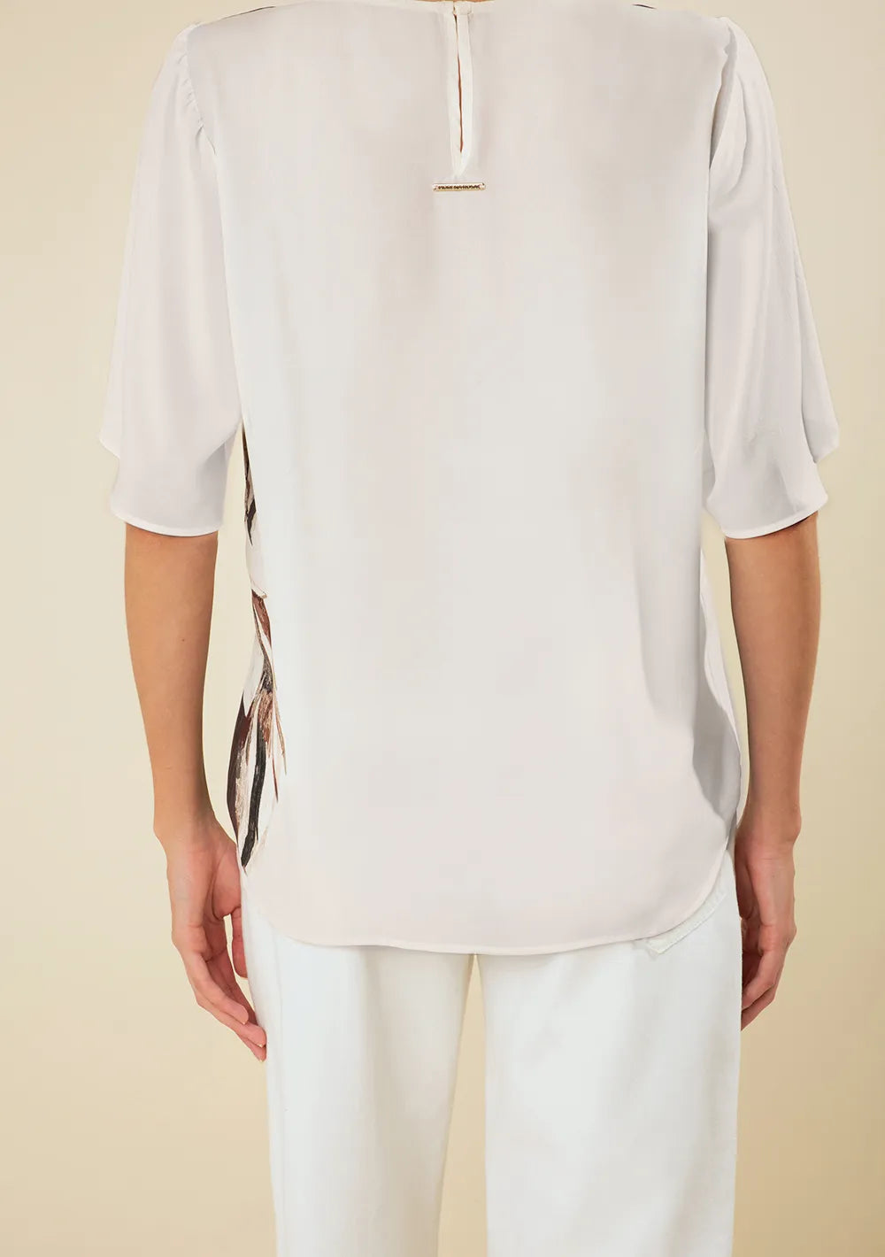 Blusa Suelta Escote Redondo Mangas Cortas