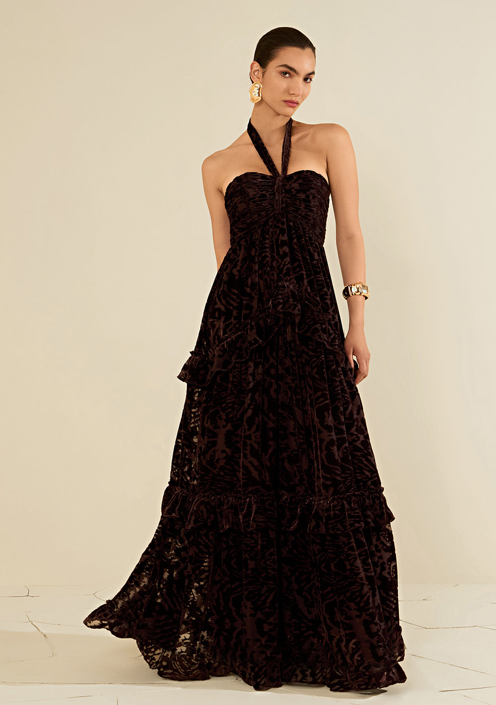 Vestido Largo Suelto Escote En La Espalda Sin Mangas