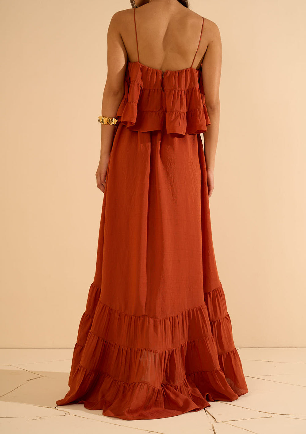 Vestido Largo Suelto Escote Recto Sin Mangas