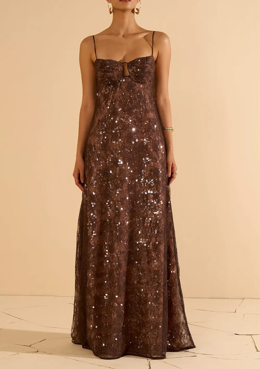 Vestido Largo Suelto Escote En La Espalda Con Tirantes