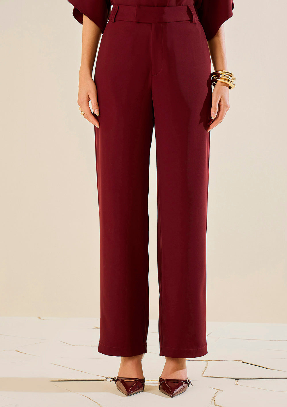 Pantalón Recto Tiro Alto