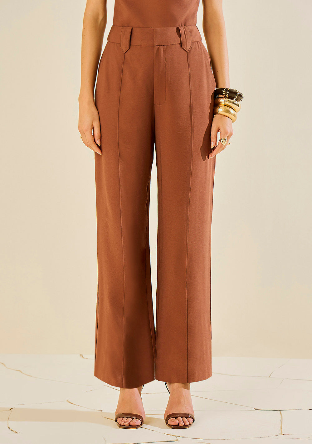 Pantalón Recto Tiro Alto